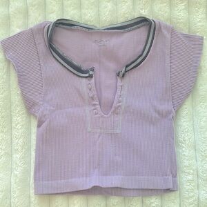 Urban Outfitters Purple Ribbed Crop Top